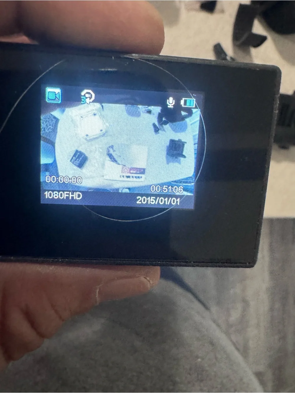 Black Action Camera with Mounting Kit and Head Strap